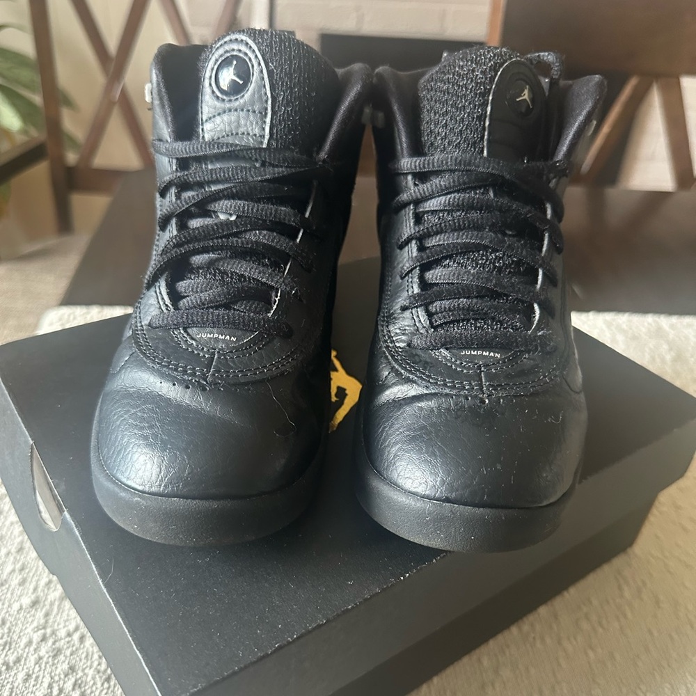 Jordan 23 Youth Sneakers - Black Leather Size US 3